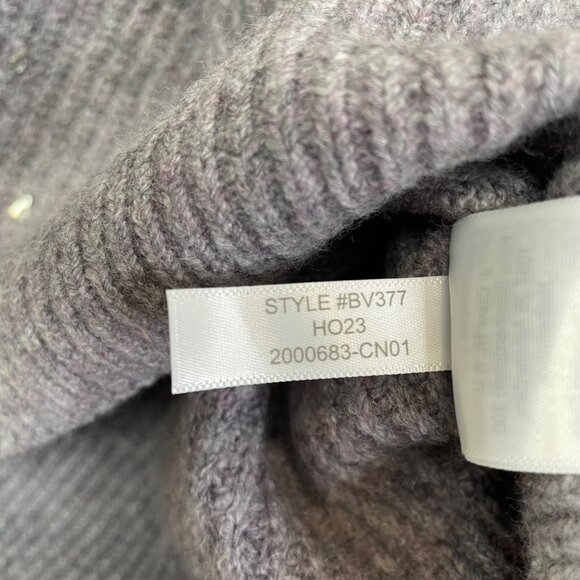 J. Crew Puff Sleeve Rhinestone sweater Supersoft yarn Wool Alpaca Large Sparkly - Picture 9 of 10